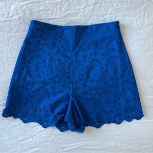 Zara Lace Shorts - Worn once, like new - Size XS - Blue